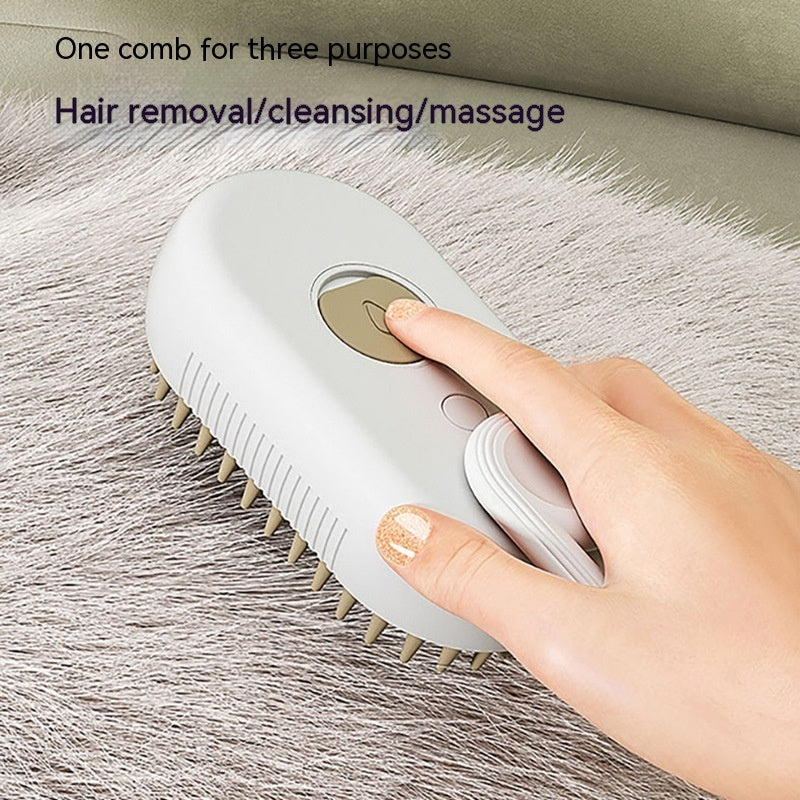 3-in-1 Electric Steam Pet Grooming Brush – Spray Comb for Cats & Dogs