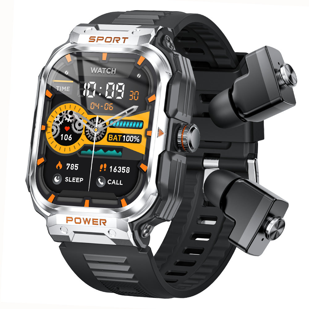 Smart Headset Sports Watch – Bluetooth Calling Smartwatch with Built-in Earbuds