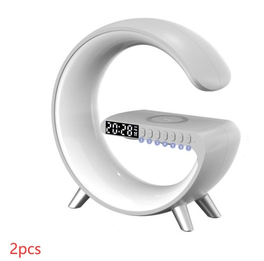 G-Shaped Smart LED Lamp – Bluetooth Speaker, Wireless Charger & App-Controlled Atmosphere Light