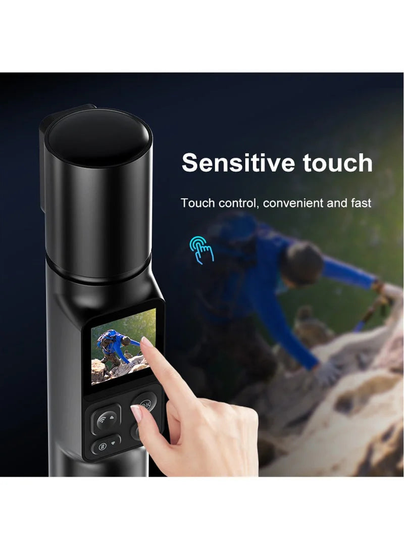 NovaNest 6K Ultra HD Handheld Action Camera – 50MP Professional Dual Lens Vlog Camera with 360° Rotating Lens & EIS Image Stabilization