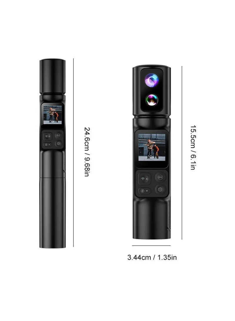 NovaNest 6K Ultra HD Handheld Action Camera – 50MP Professional Dual Lens Vlog Camera with 360° Rotating Lens & EIS Image Stabilization