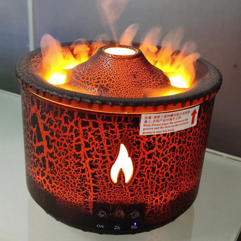 Ultrasonic Volcano Aroma Diffuser – Jellyfish Flame Essential Oil Humidifier for Home & Bedroom