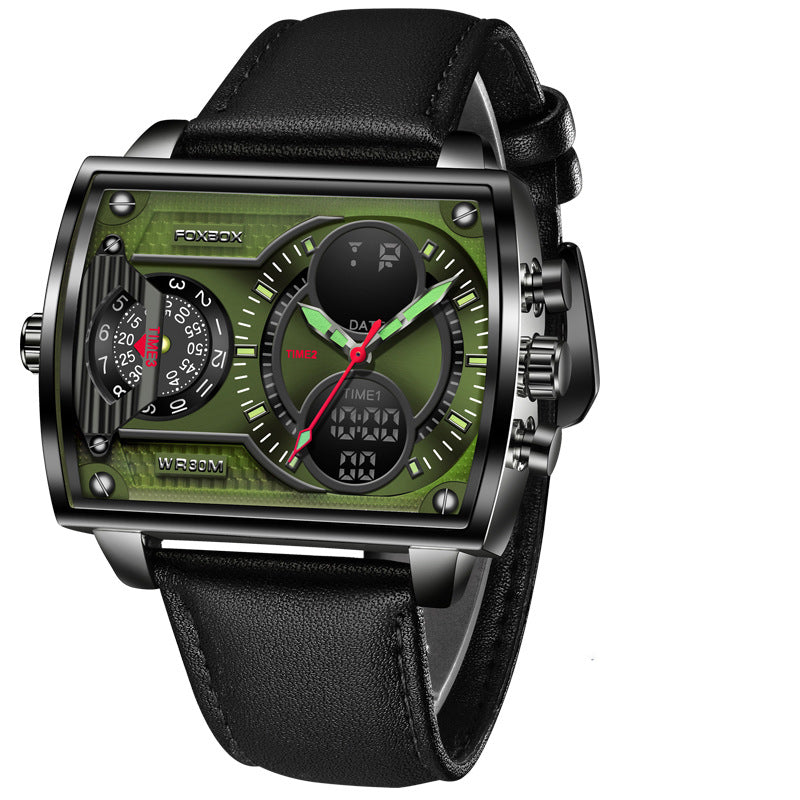Quartz Dual Display Watch – Multi-Function Digital & Analog Wrist Watch for Men