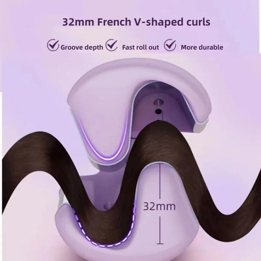 32mm Deep Wave Hair Curler – Fast Heating Styling Wand with 4 Temperature Settings