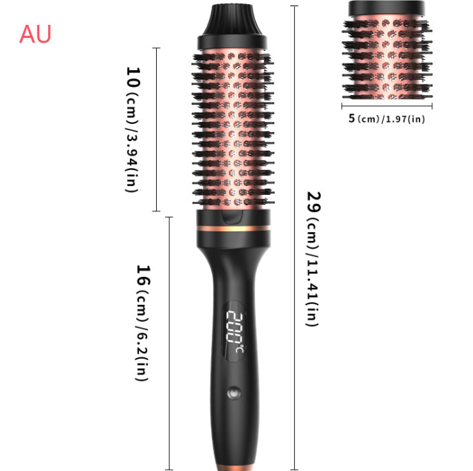 2-in-1 Hair Curler & Straightener Comb – Negative Ion Fast Heating | Black & Pink | US/UK/EU/AU