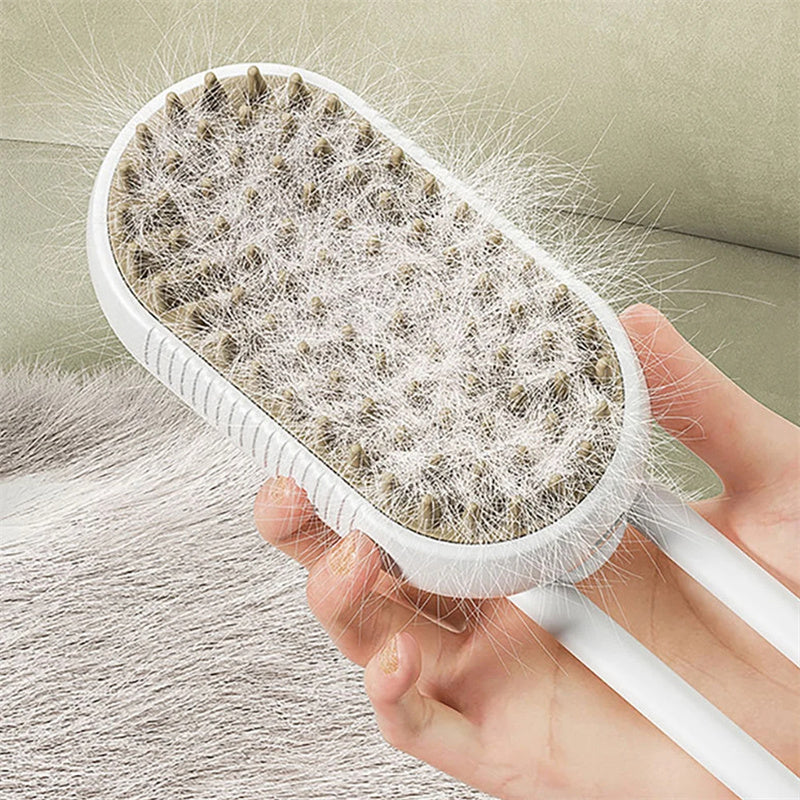 3-in-1 Electric Steam Pet Grooming Brush – Spray Comb for Cats & Dogs