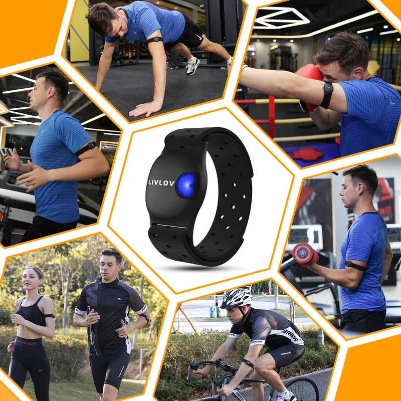 LIVLOV V9 Premium Waterproof Sports Heart Rate Monitor Armband – VIP Multi-Sport Fitness Tracker for Running, Football & Basketball