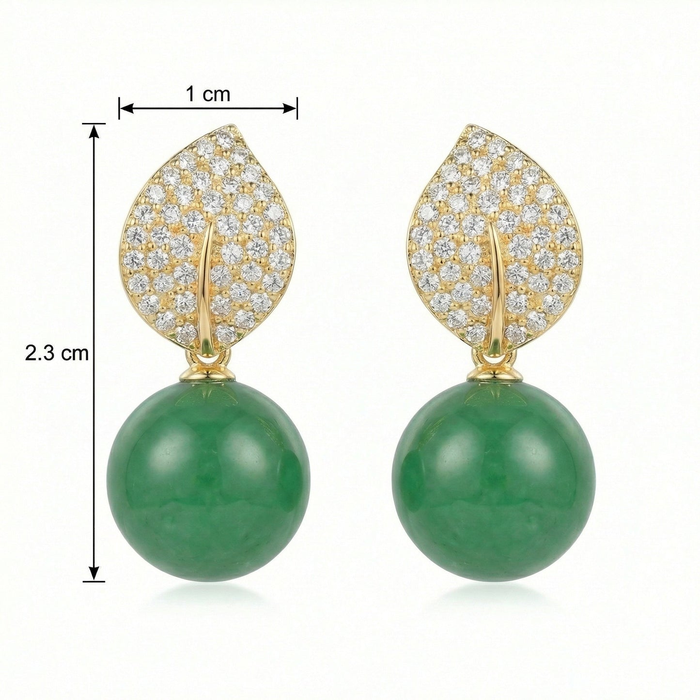 925 Sterling Silver Leaf Earrings – Green Jade Drop Elegant Jewelry for Women