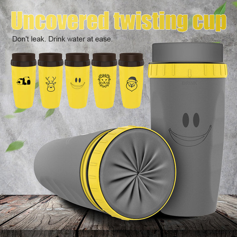 No Cover Twist Cup – Double Insulation Tumbler with Straw | Portable Water Bottle for Kids & Adults