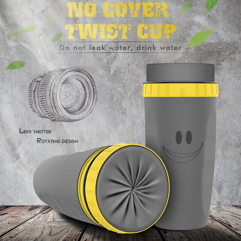 No Cover Twist Cup – Double Insulation Tumbler with Straw | Portable Water Bottle for Kids & Adults