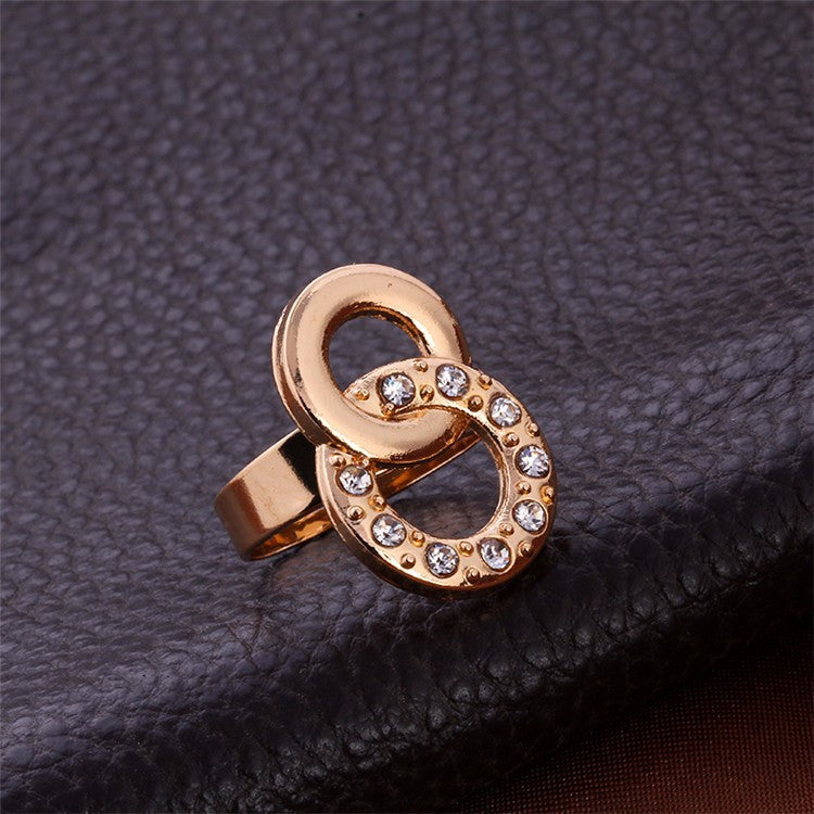 Elegant Fashion Jewelry Set – Rhinestone Necklace, Earrings, Bracelet & Ring