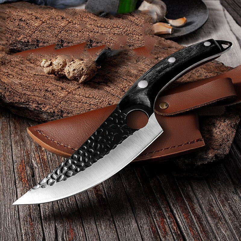 Small Butcher Scimitar Knife – Heavy Duty Meat Cutting, Boning & Skinning Tool