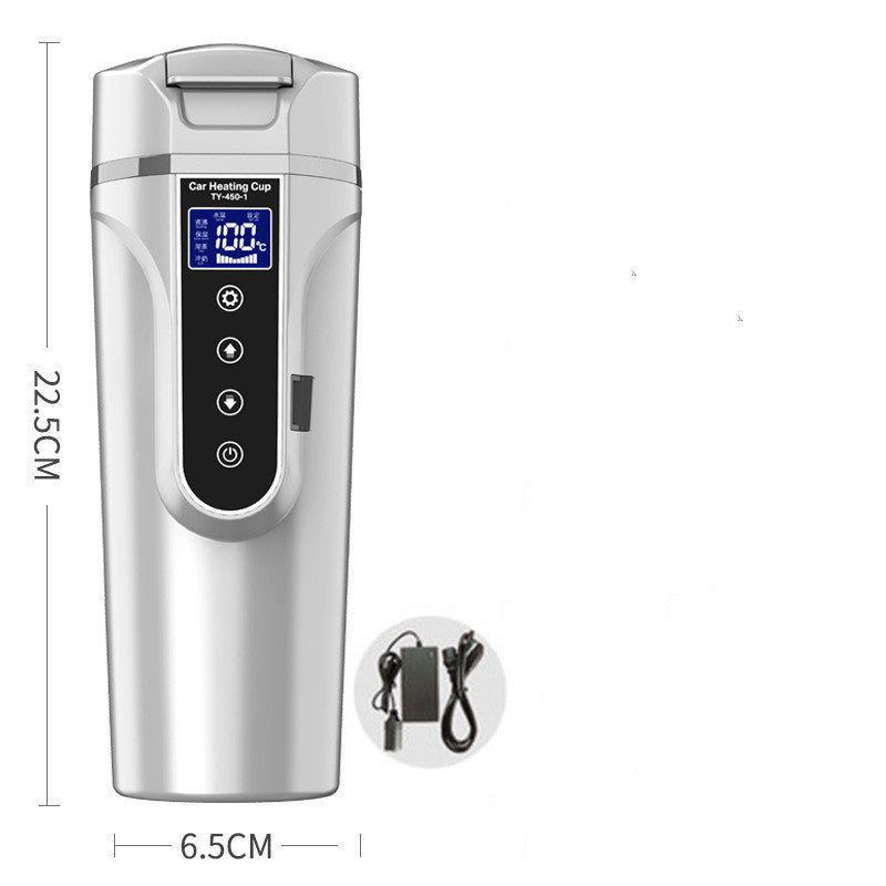 Smart Electric Heating Cup – 400ml 304 Stainless Steel | Boils Water in 20-30 Min | Car & Home