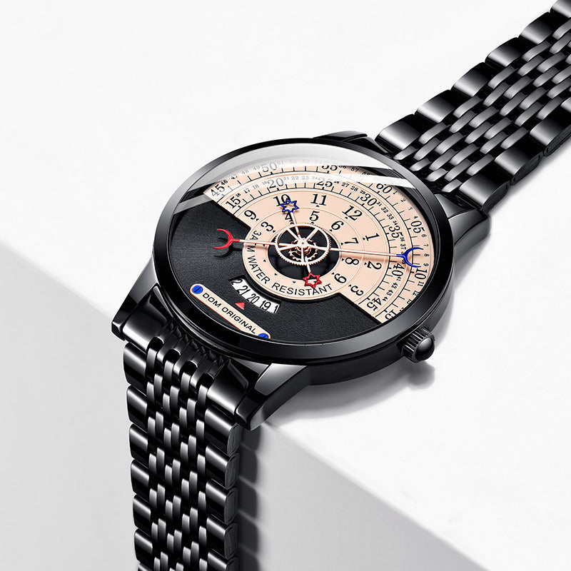 Luxury Men's Fashion Quartz Watch – 30M Waterproof, 24-Hour Dial, Stainless Steel Strap