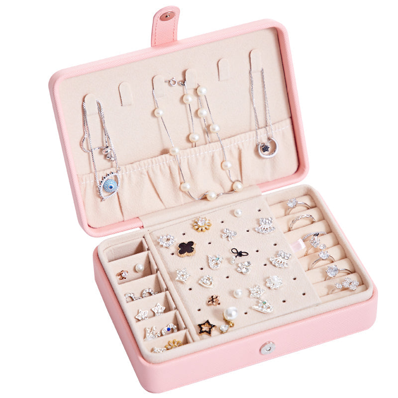 Premium Leather Jewelry Storage Box – Multifunctional Organizer with Mirror