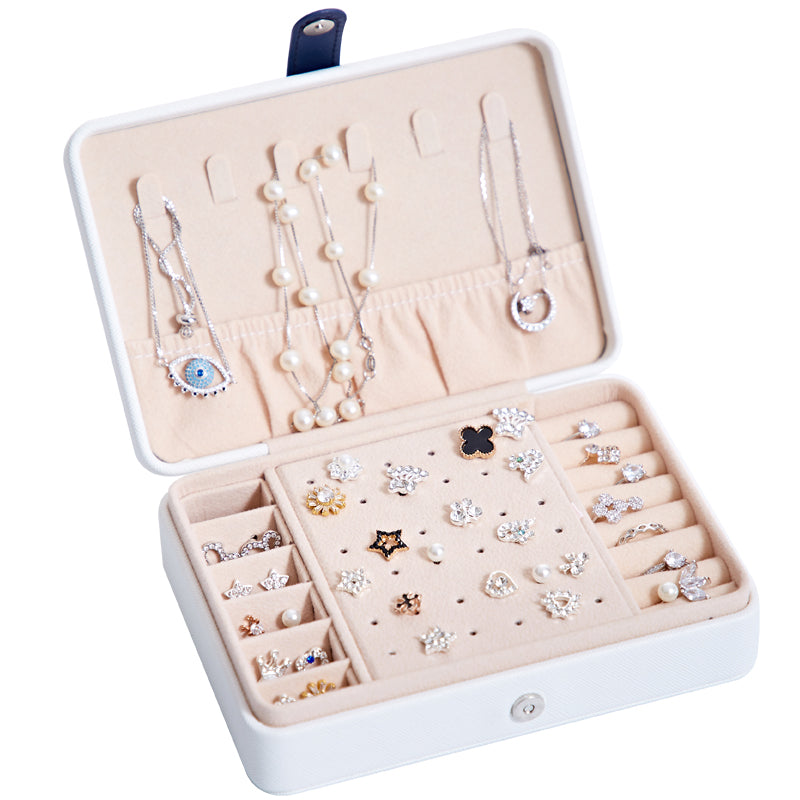 Premium Leather Jewelry Storage Box – Multifunctional Organizer with Mirror