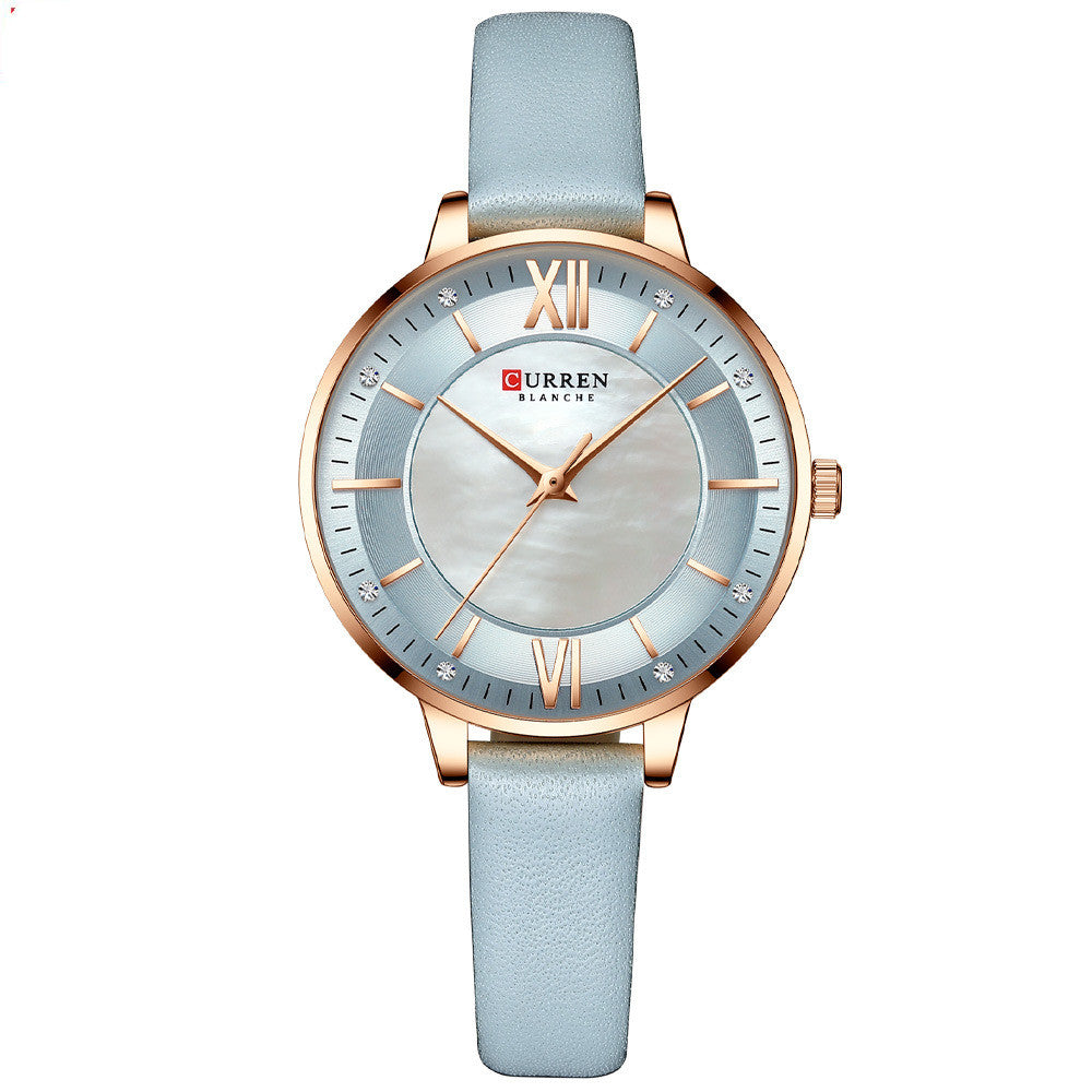 Elegant Women's Fashion Watch – Genuine Leather Strap, Rose Gold Case | 6 Colors