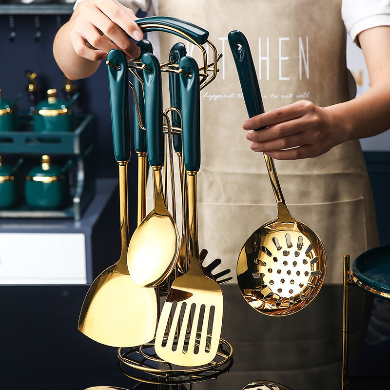 Premium 7-Piece Kitchen Utensil Set – 304 Stainless Steel Spatula, Ladle & Cooking Tools