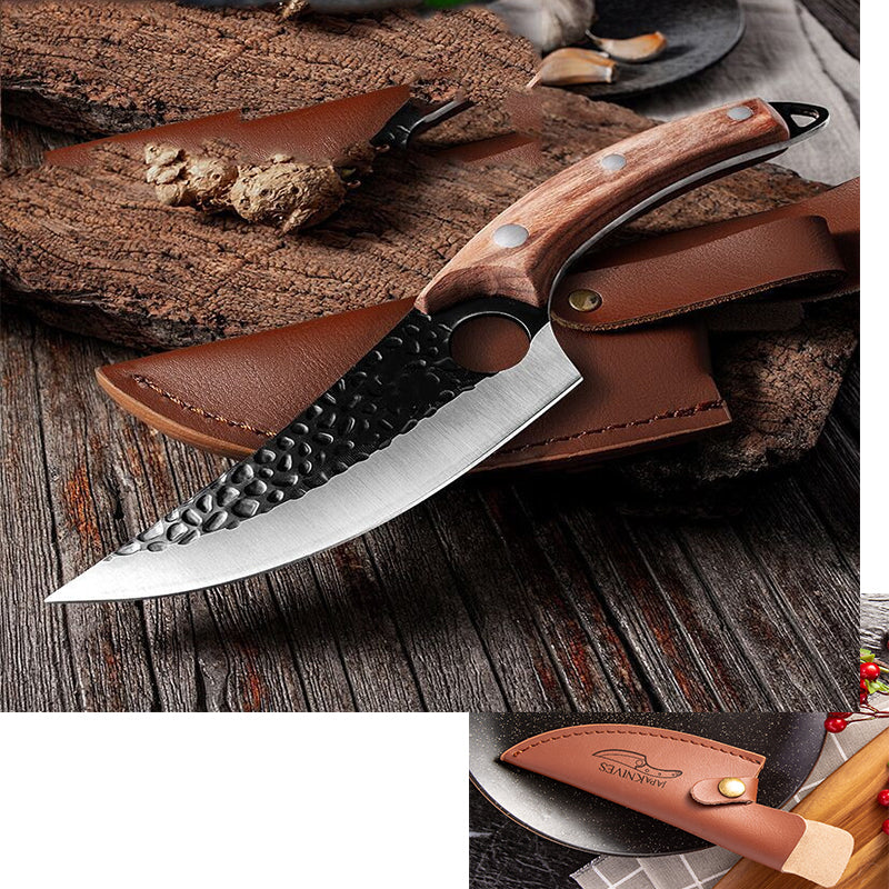 Small Butcher Scimitar Knife – Heavy Duty Meat Cutting, Boning & Skinning Tool