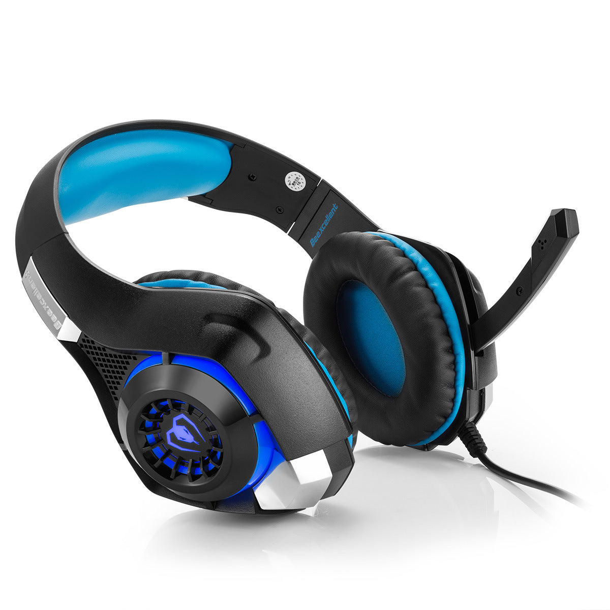 Gaming Headset with Stereo Bass & RGB LED Light – Wired Over-Ear Headphones with Mic for PS4, PC & Mobile