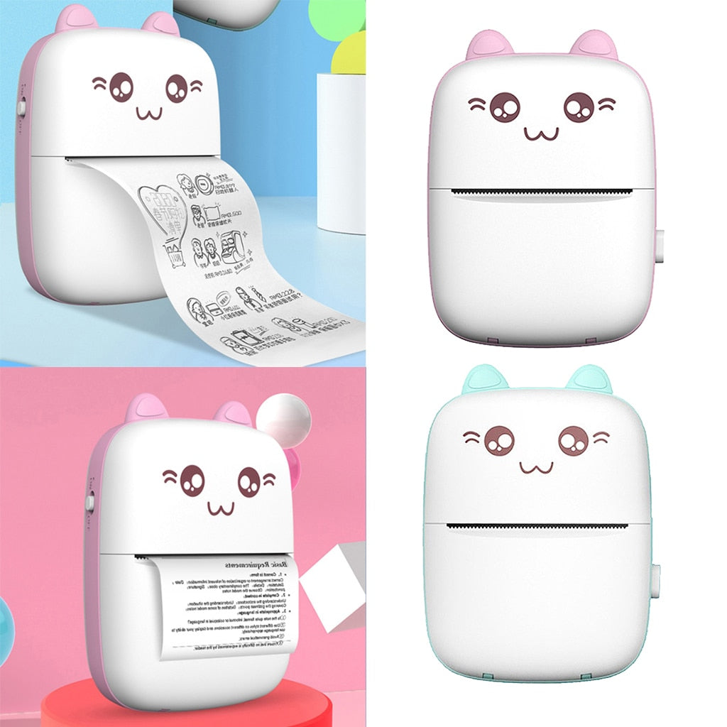 Mini Bluetooth Pocket Printer – 200DPI Inkless | Photos, Notes & Labels | iOS & Android | Pink & Green