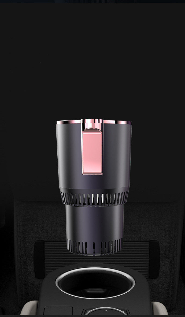 2-in-1 Smart Car Cup Warmer & Cooler – 36W Non-Slip Mug Holder for Car & Home | Black & Rose