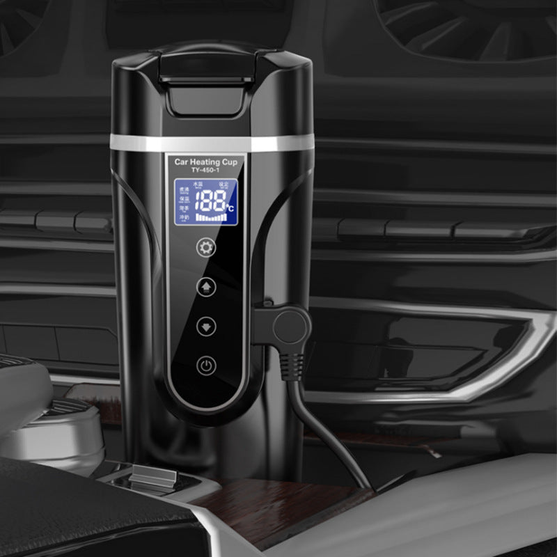 Smart Electric Heating Cup – 400ml 304 Stainless Steel | Boils Water in 20-30 Min | Car & Home