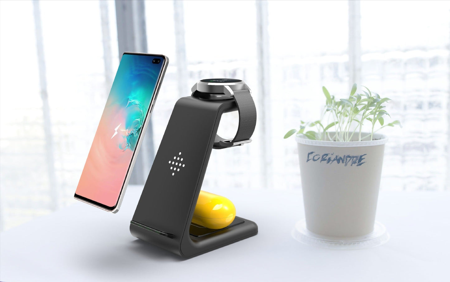 3-in-1 Fast Wireless Charging Station Stand for Phone, Watch & Earbuds
