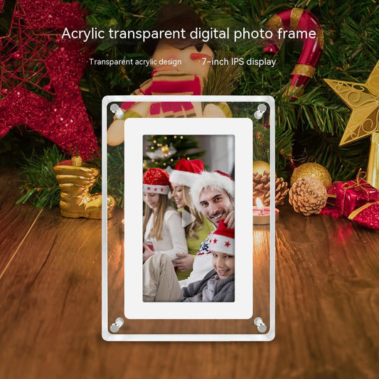5-Inch Transparent Digital Photo Frame – Video Player, Auto-Rotate & Plug-and-Play Display