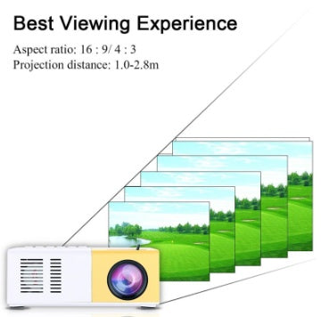 YG300 Mini Portable Projector – HD LED Home Theater Cinema Projector with HDMI & USB
