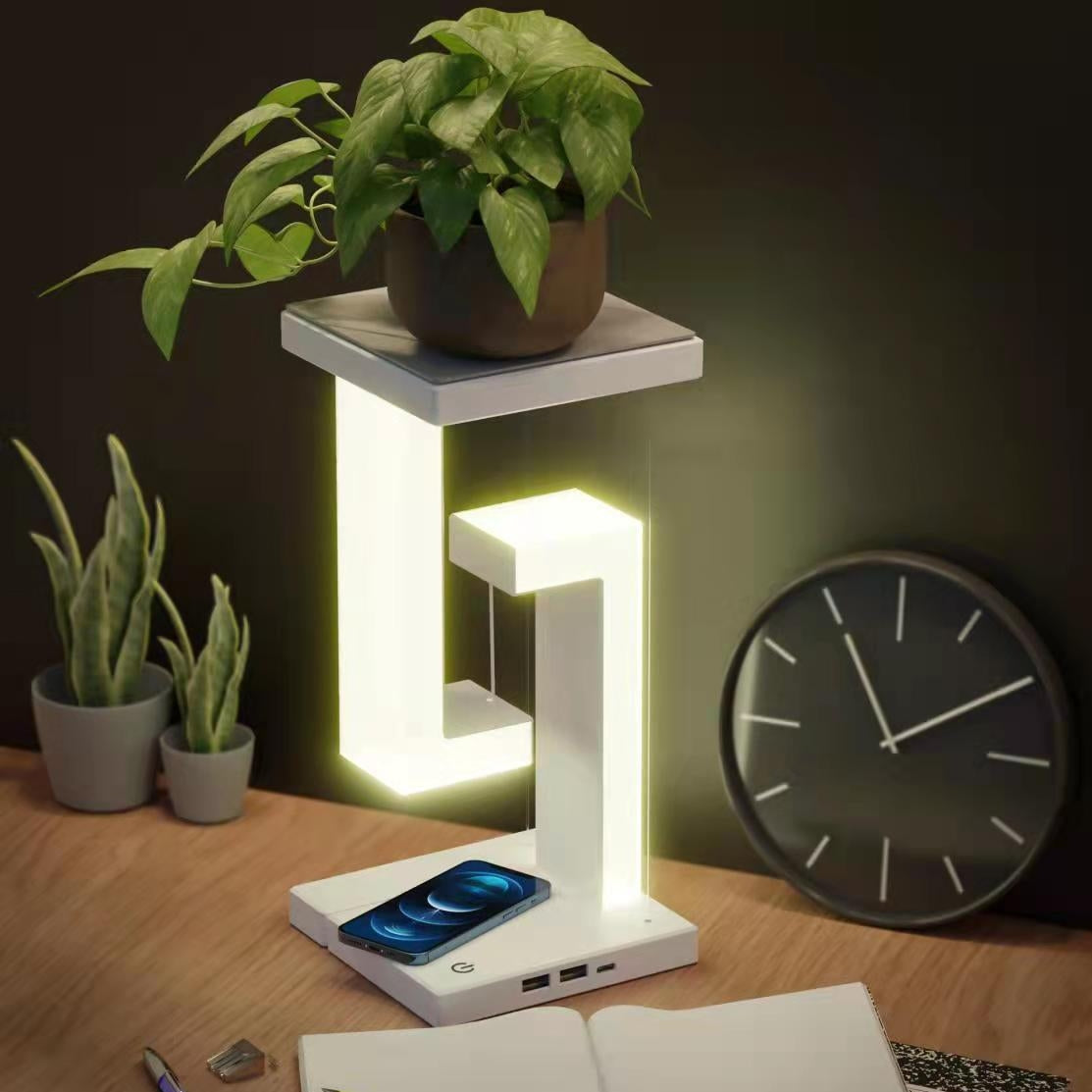 Smart Floating Balance Table Lamp – Wireless Charging Suspension Lamp for Bedroom & Home