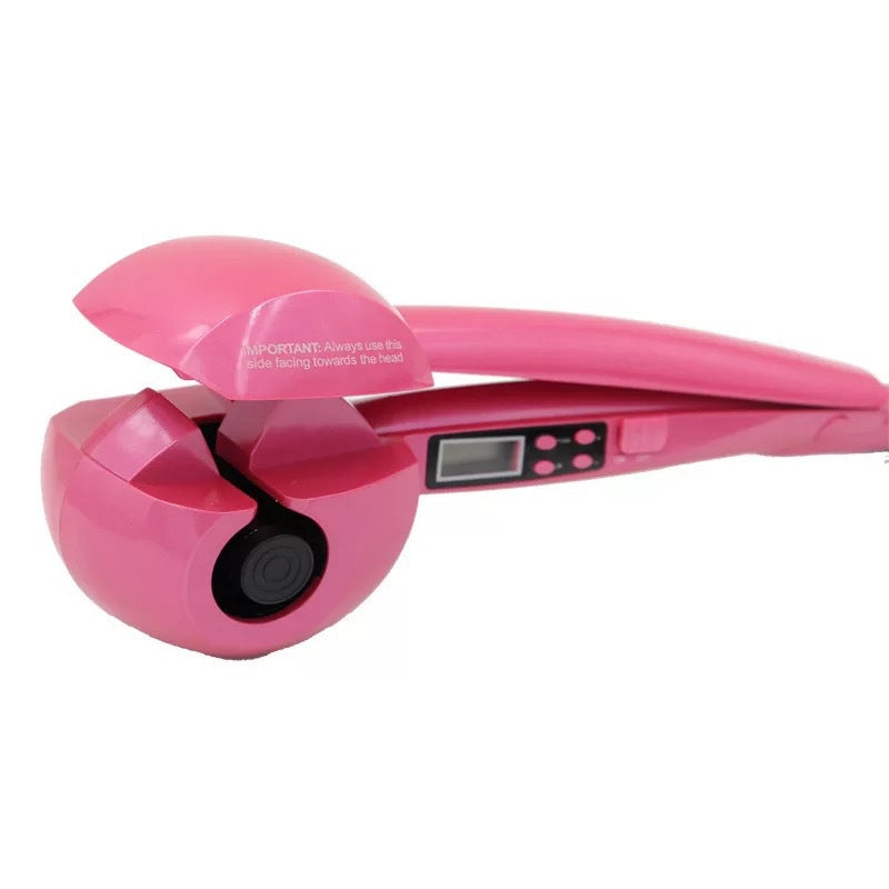 Professional Ceramic Curling Iron – 3 Temp & Timer Settings | Left/Right/Auto Curl | LCD Option | Black, Pink & Red