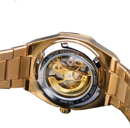 Luxury Men's Automatic Mechanical Watch – Skeleton Dial Stainless Steel Classic Timepiece