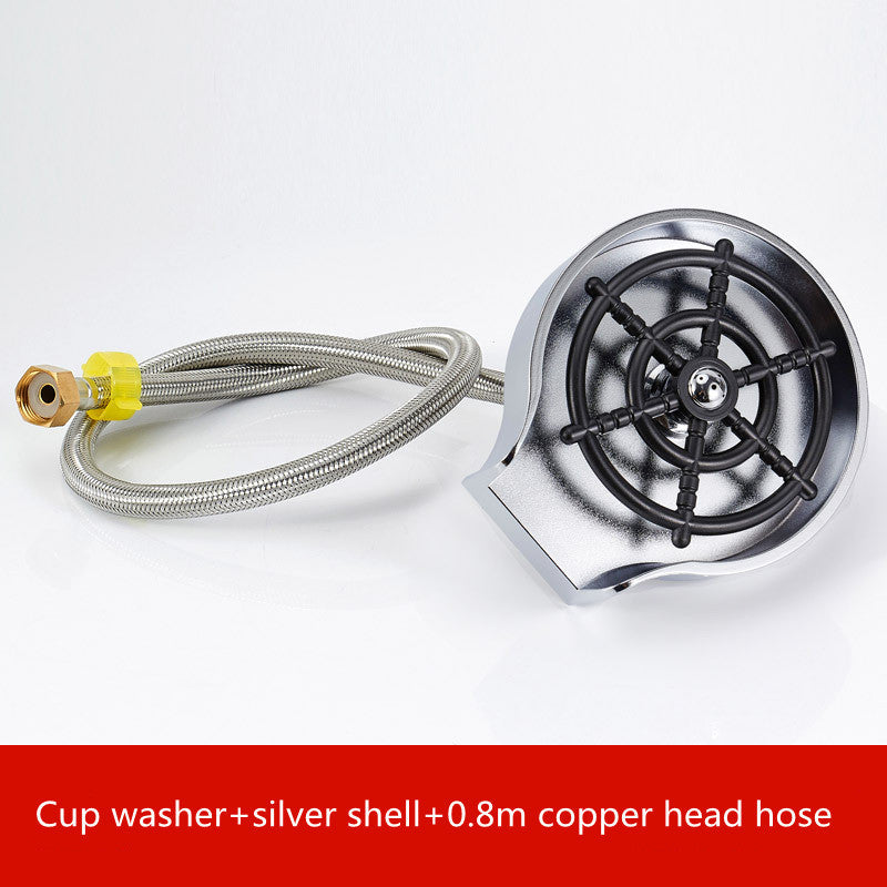 Bar Counter Cup Washer Sink – High Pressure Automatic Faucet Glass Rinser for Coffee Pitcher & Cups