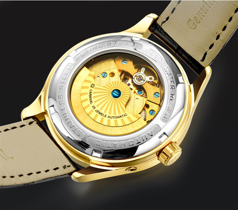 Carnival Automatic Mechanical Watch – Luxury Skeleton Wrist Watch for Men