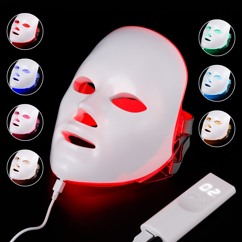 7-Color Photon LED Beauty Mask – 330 LEDs, 10 Intensity Levels & Timer | Professional Skin Rejuvenation Device