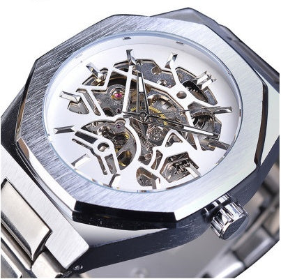 Luxury Men's Automatic Mechanical Watch – Skeleton Dial Stainless Steel Classic Timepiece