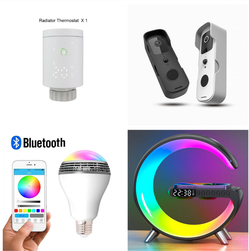G-Shaped Smart LED Lamp – Bluetooth Speaker, Wireless Charger & App-Controlled Atmosphere Light