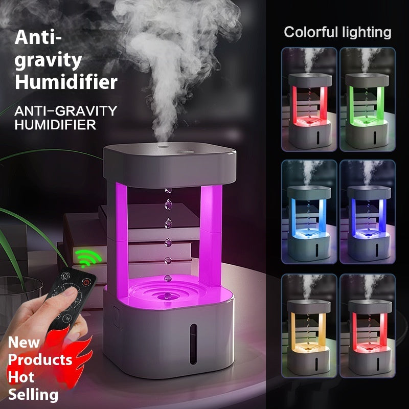 Creative Anti-Gravity Water Drop Humidifier – Quiet Mist Spray for Bedroom & Office (580ML Tank)