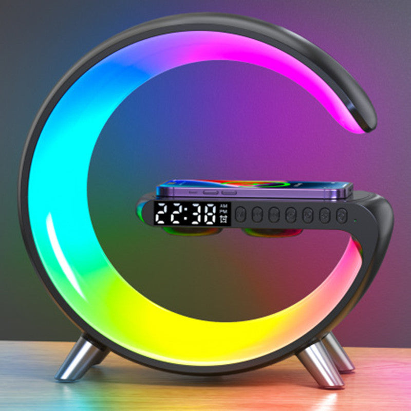 G-Shaped Smart LED Lamp – Bluetooth Speaker, Wireless Charger & App-Controlled Atmosphere Light