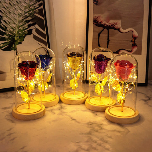 Eternal Rose LED Light in Glass Cover – Romantic Valentine's Day Gift for Girlfriend, Wedding & Mother's Day