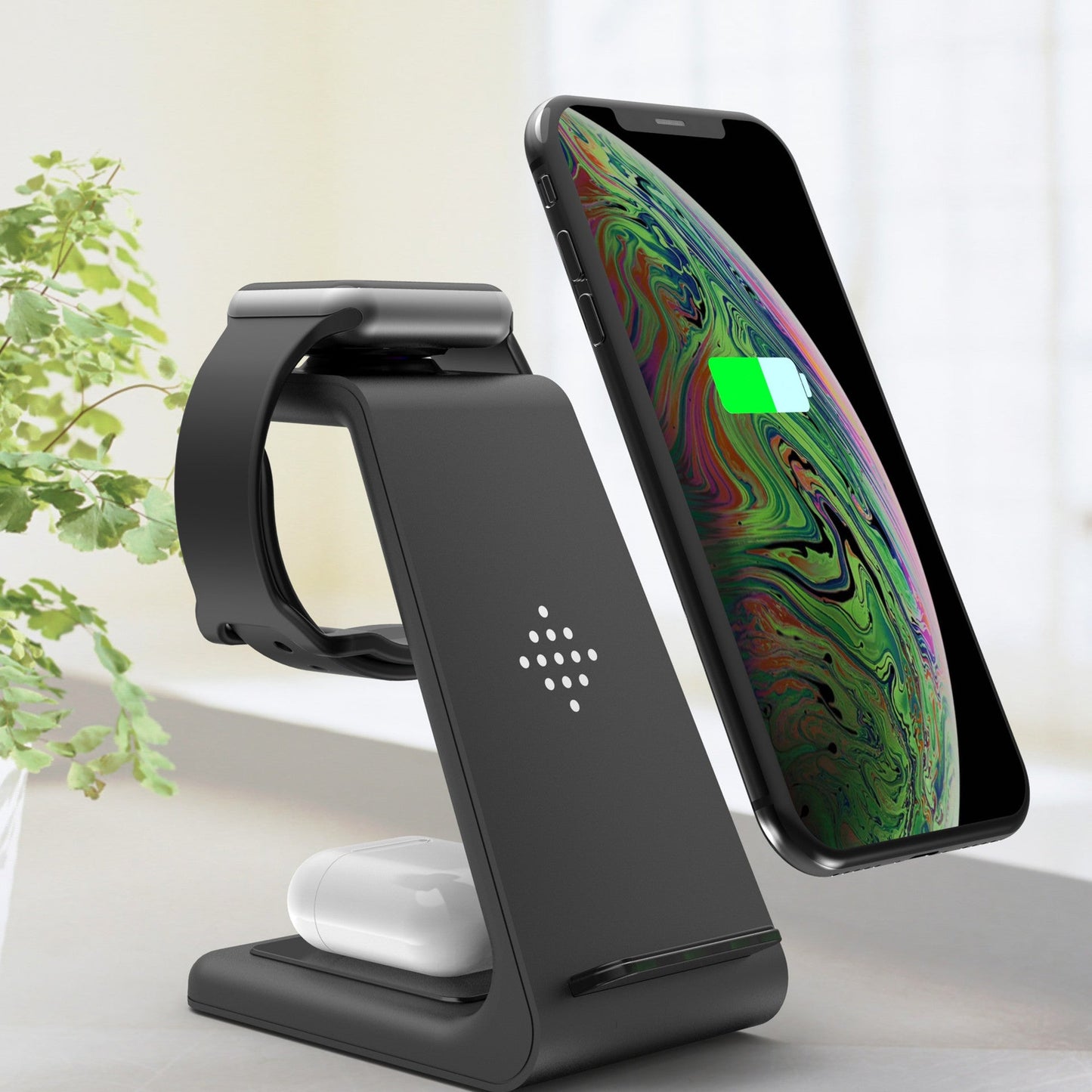 3-in-1 Fast Wireless Charging Station Stand for Phone, Watch & Earbuds