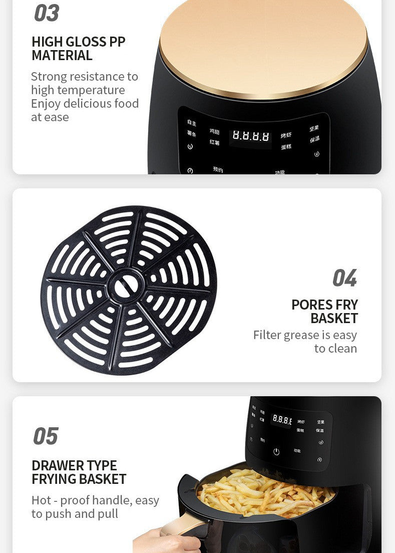 Smart Touch Air Fryer – Home Electric Fryer with Digital Control for Healthy Cooking