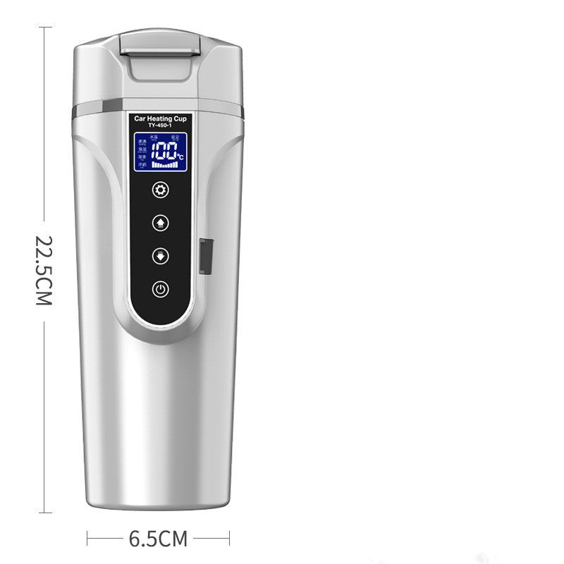 Smart Electric Heating Cup – 400ml 304 Stainless Steel | Boils Water in 20-30 Min | Car & Home