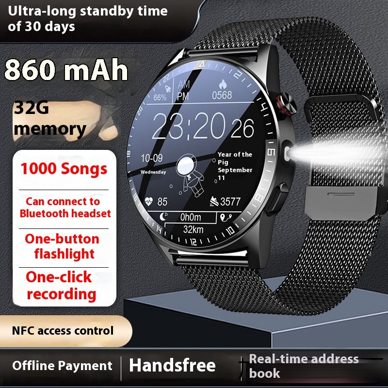 Smart Watch with Bluetooth Calling – 32GB, Flashlight, Fitness Tracker & Ultra Long Standby