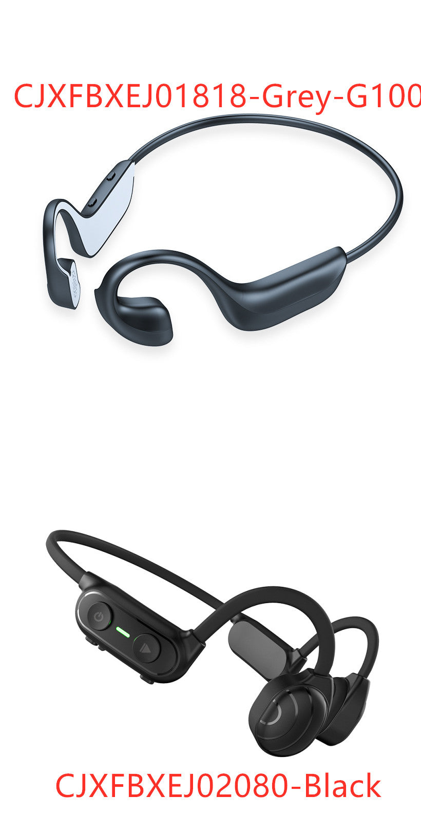 Bone Conduction Bluetooth 5.0 Headset – Open-Ear Wireless Headphones with Titanium Frame & Type-C Charging