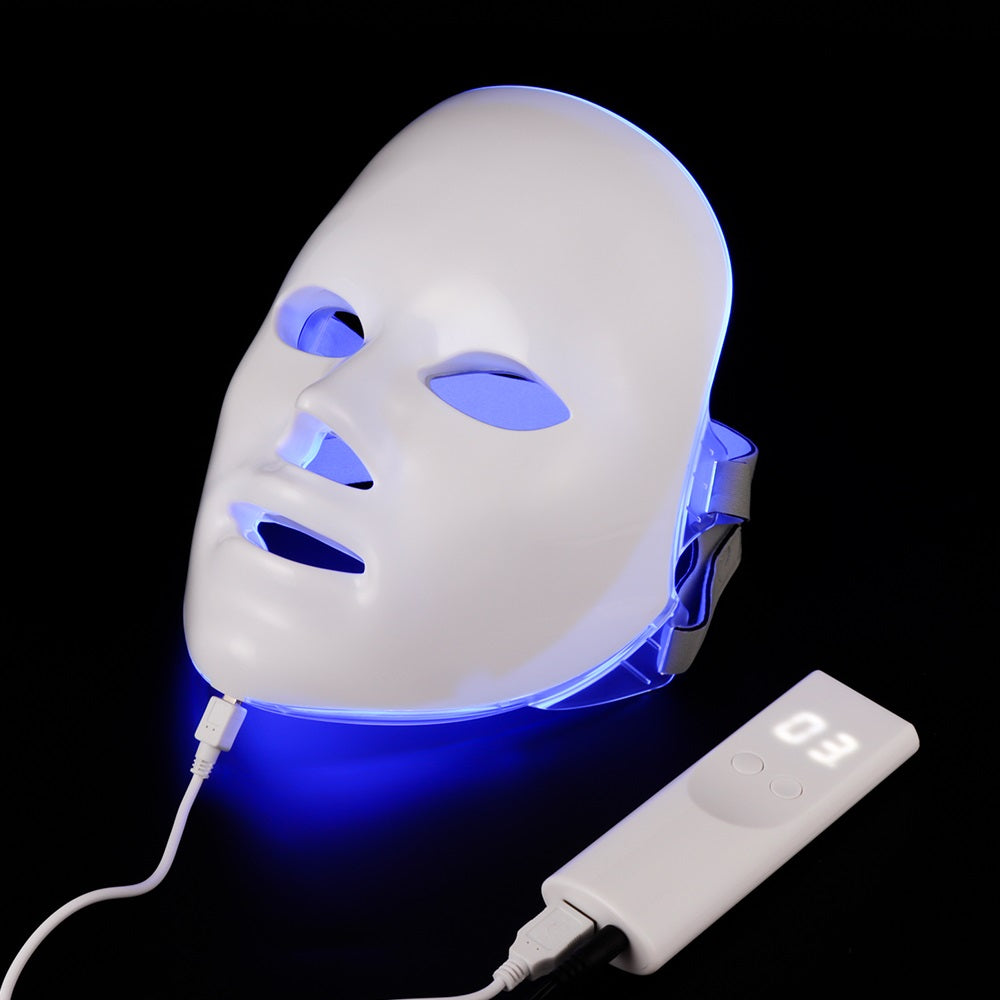 7-Color Photon LED Beauty Mask – 330 LEDs, 10 Intensity Levels & Timer | Professional Skin Rejuvenation Device