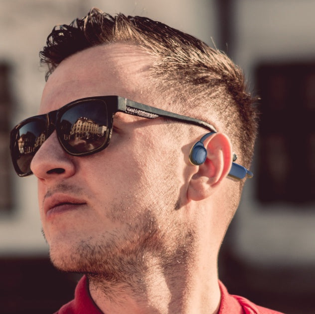 Bone Conduction Bluetooth 5.0 Headset – Open-Ear Wireless Headphones with Titanium Frame & Type-C Charging