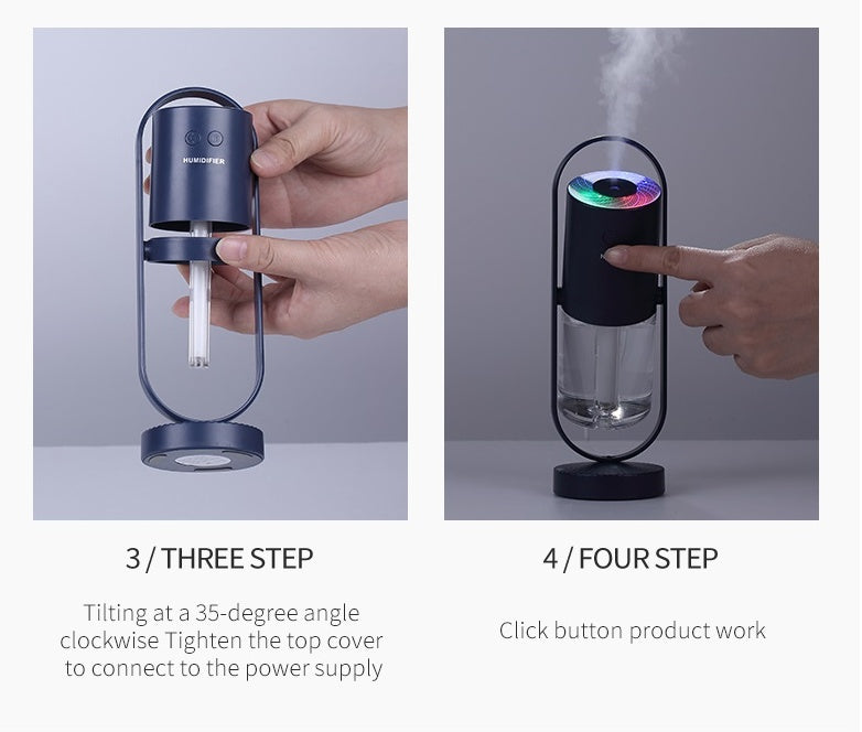 Magic Shadow USB Air Humidifier – Mini Ultrasonic Mist Maker with Projection Night Light for Home, Car & Office