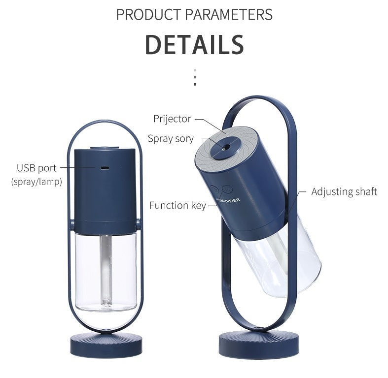Magic Shadow USB Air Humidifier – Mini Ultrasonic Mist Maker with Projection Night Light for Home, Car & Office